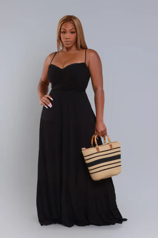 Boiling Point Tiered Maxi Dress - Black sold by Swankaposh
