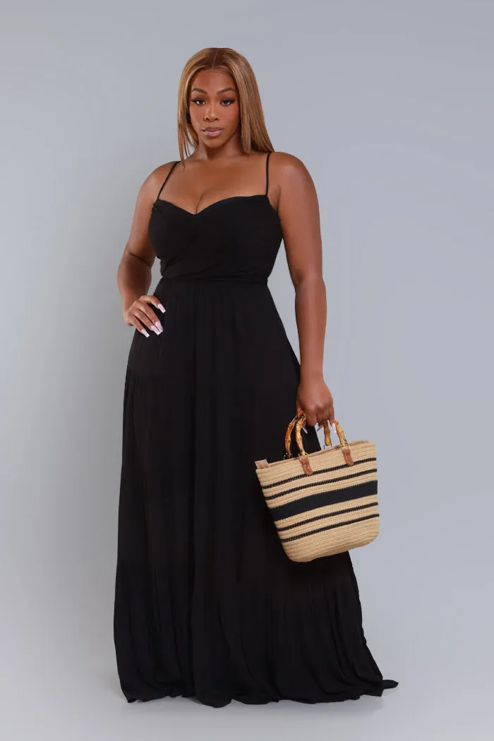 Boiling Point Tiered Maxi Dress - Black sold by Swankaposh