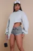 Strike Out Asymmetrical Oversized Hoodie - Heather Grey sold by Swankaposh