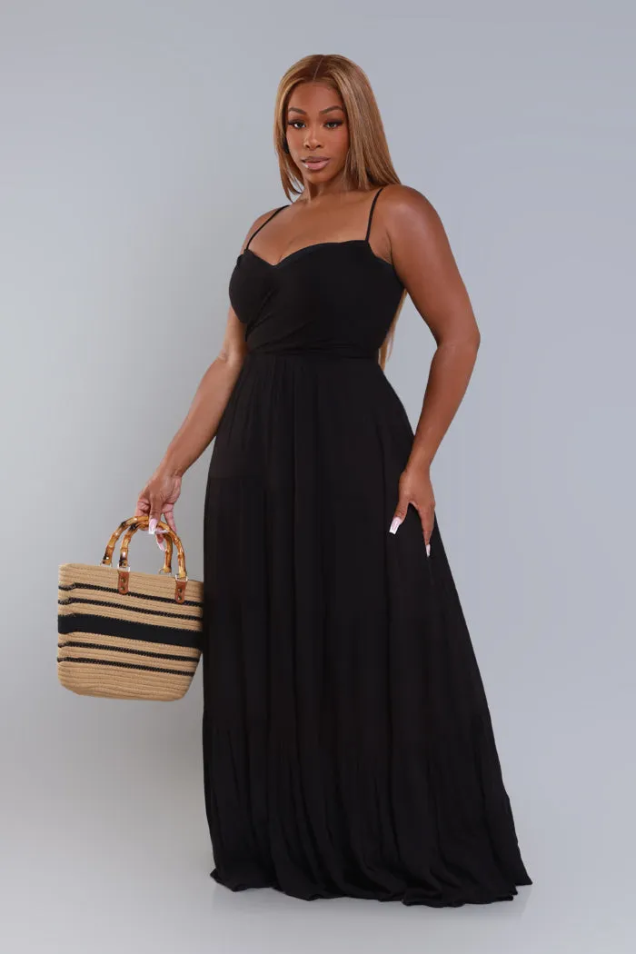 Boiling Point Tiered Maxi Dress - Black sold by Swankaposh product image thumbnail 5