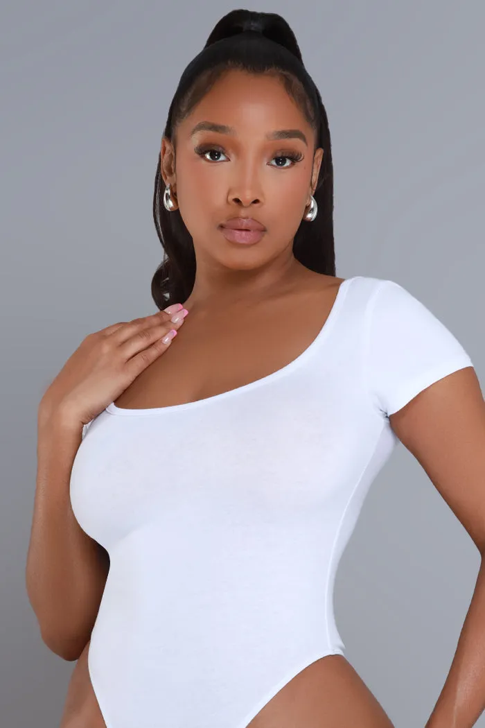 Get Going Scoop Neck Bodysuit - White sold by Swankaposh product image thumbnail 5