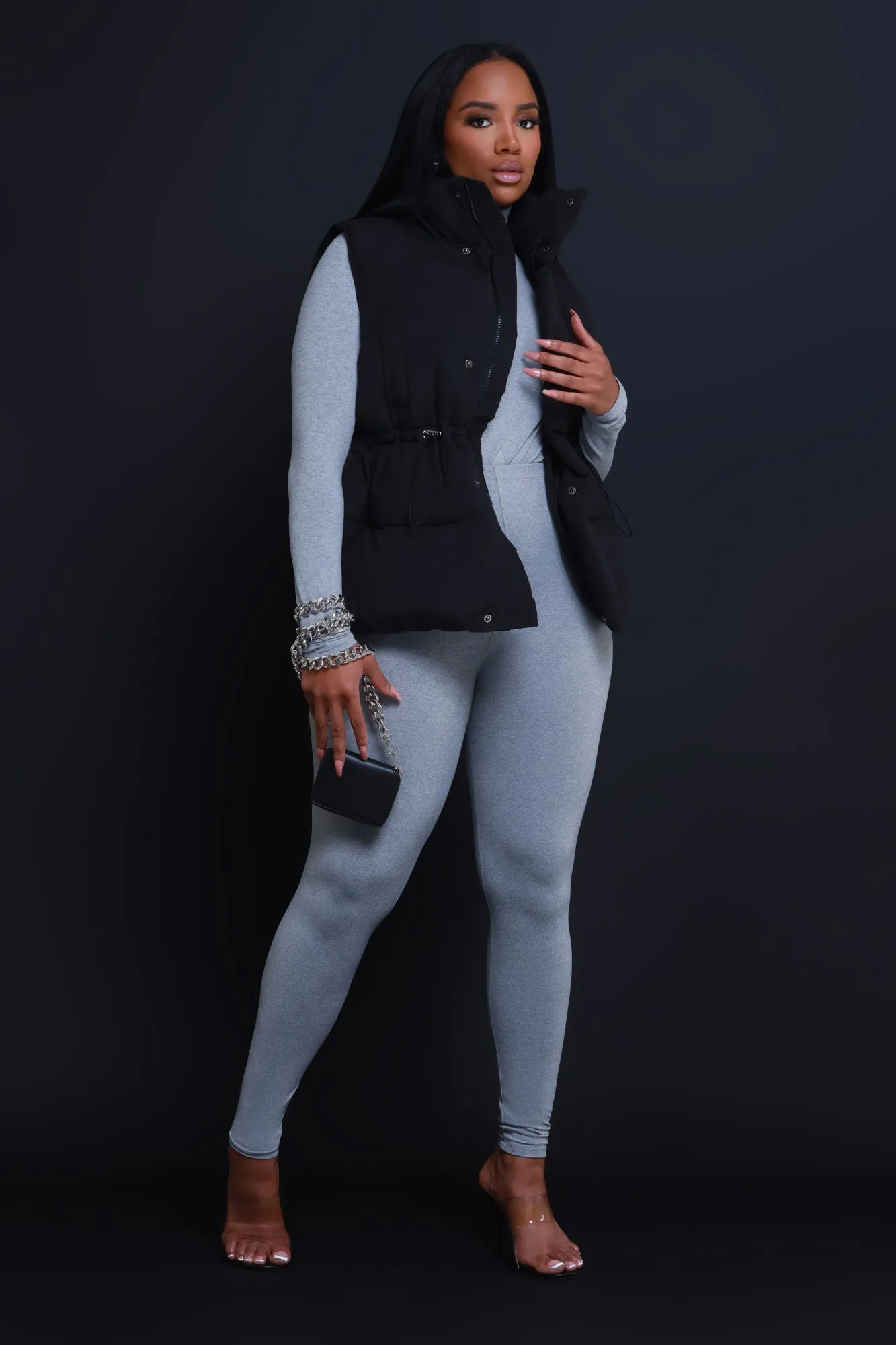 With The Crew Oversized Puffer Vest - Black sold by Swankaposh product image thumbnail 4