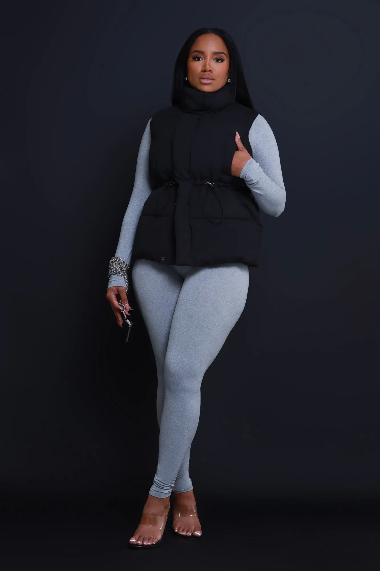 With The Crew Oversized Puffer Vest - Black sold by Swankaposh product image thumbnail 2