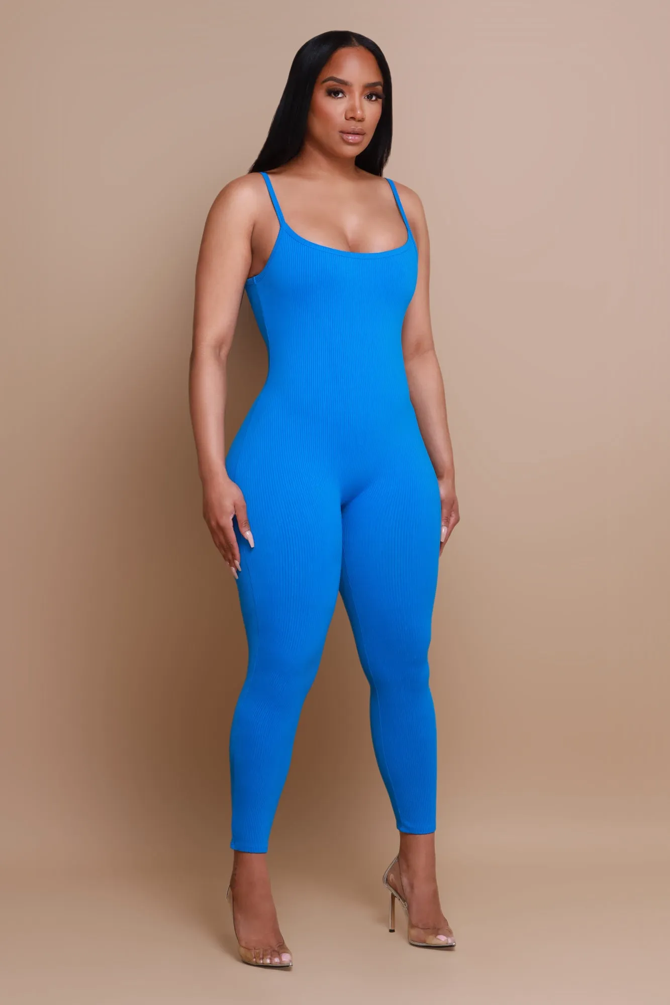 Beat Drop Cellulite Deleter Open Back Jumpsuit - Blue sold by Swankaposh product image thumbnail 5