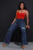 Sparkler Rhinestone Studded Straight Leg Jeans - Dark Wash sold by Swankaposh