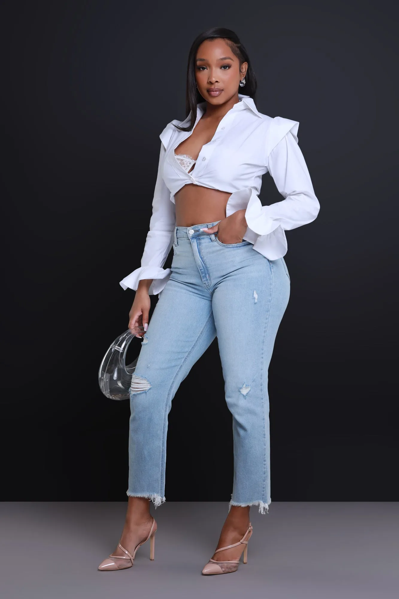 All I Have Frilled Button Down Blouse - White sold by Swankaposh product image thumbnail 4