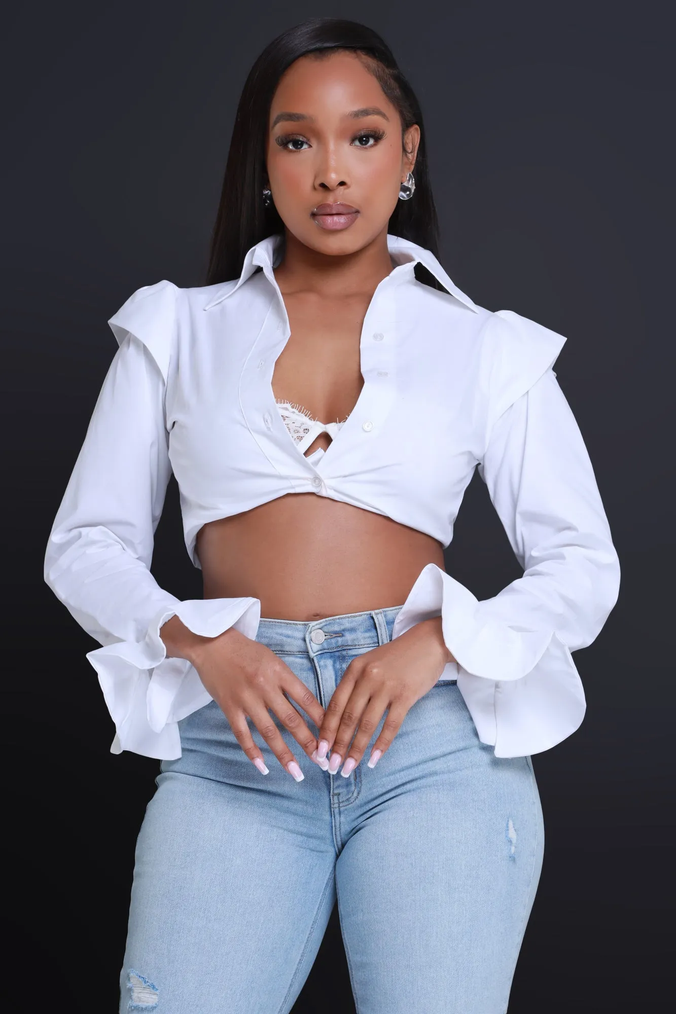 All I Have Frilled Button Down Blouse - White sold by Swankaposh product image thumbnail 5