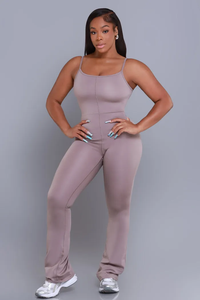 No Reply NUW Sleeveless Flare Jumpsuit - Ash sold by Swankaposh