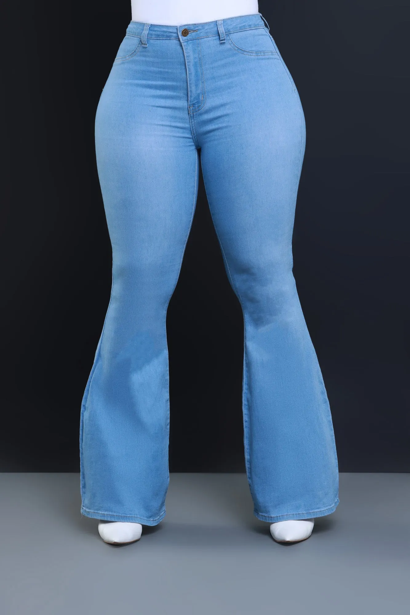 Bing High Waist Stretchy Bell Bottom Jeans - Light Wash sold by Swankaposh product image thumbnail 2