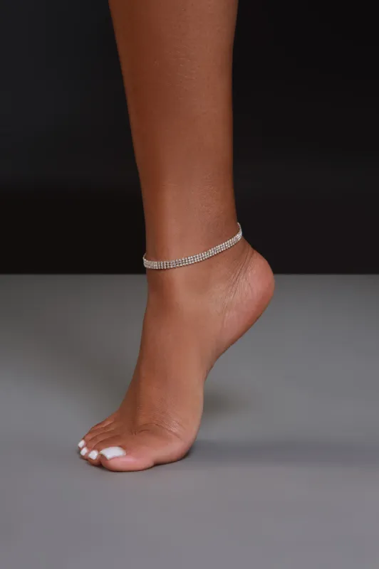 On Ice Rhinestone Anklet - Gold sold by Swankaposh