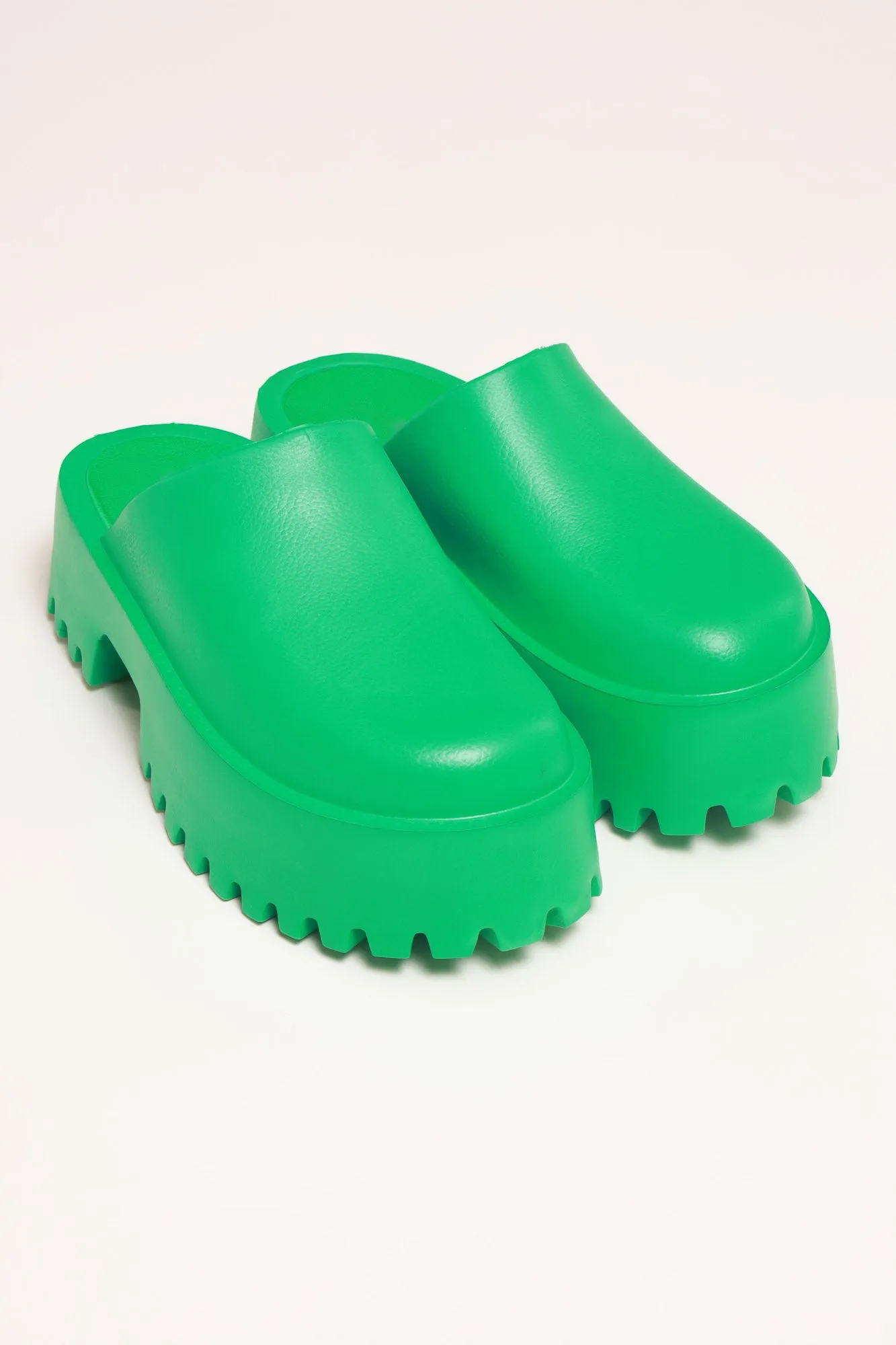 No Such Luck Platform Chunky Slides - Green sold by Swankaposh product image thumbnail 2