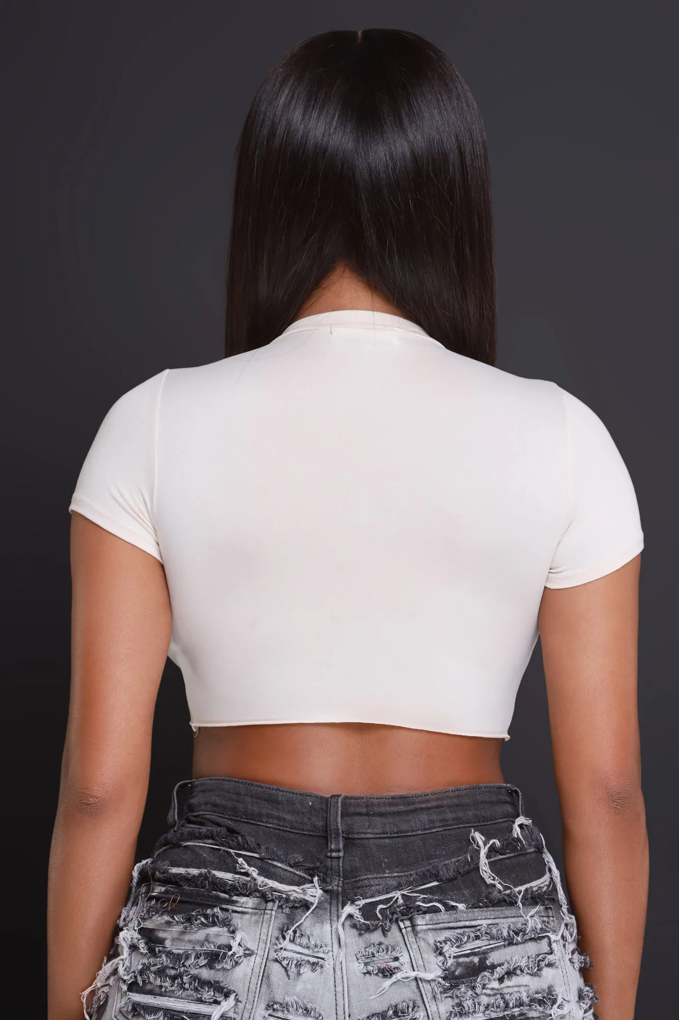 Bad And Boujee Cropped Graphic T-Shirt - Cream sold by Swankaposh product image thumbnail 5