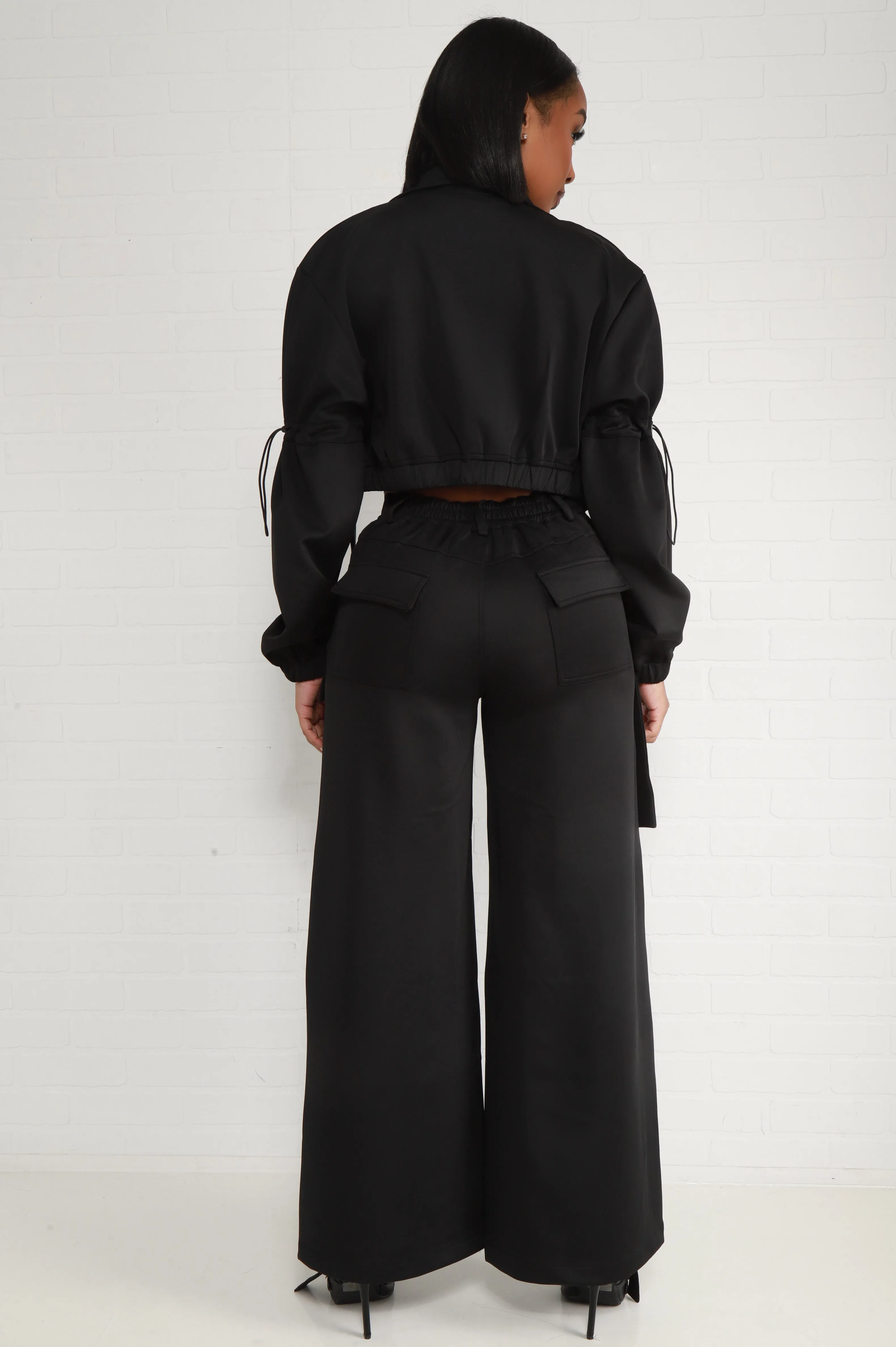 Fire Me Up Cropped Cargo Pants Set - Black sold by Swankaposh product image thumbnail 3