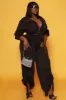 Fire Me Up Cropped Cargo Pants Set - Black sold by Swankaposh