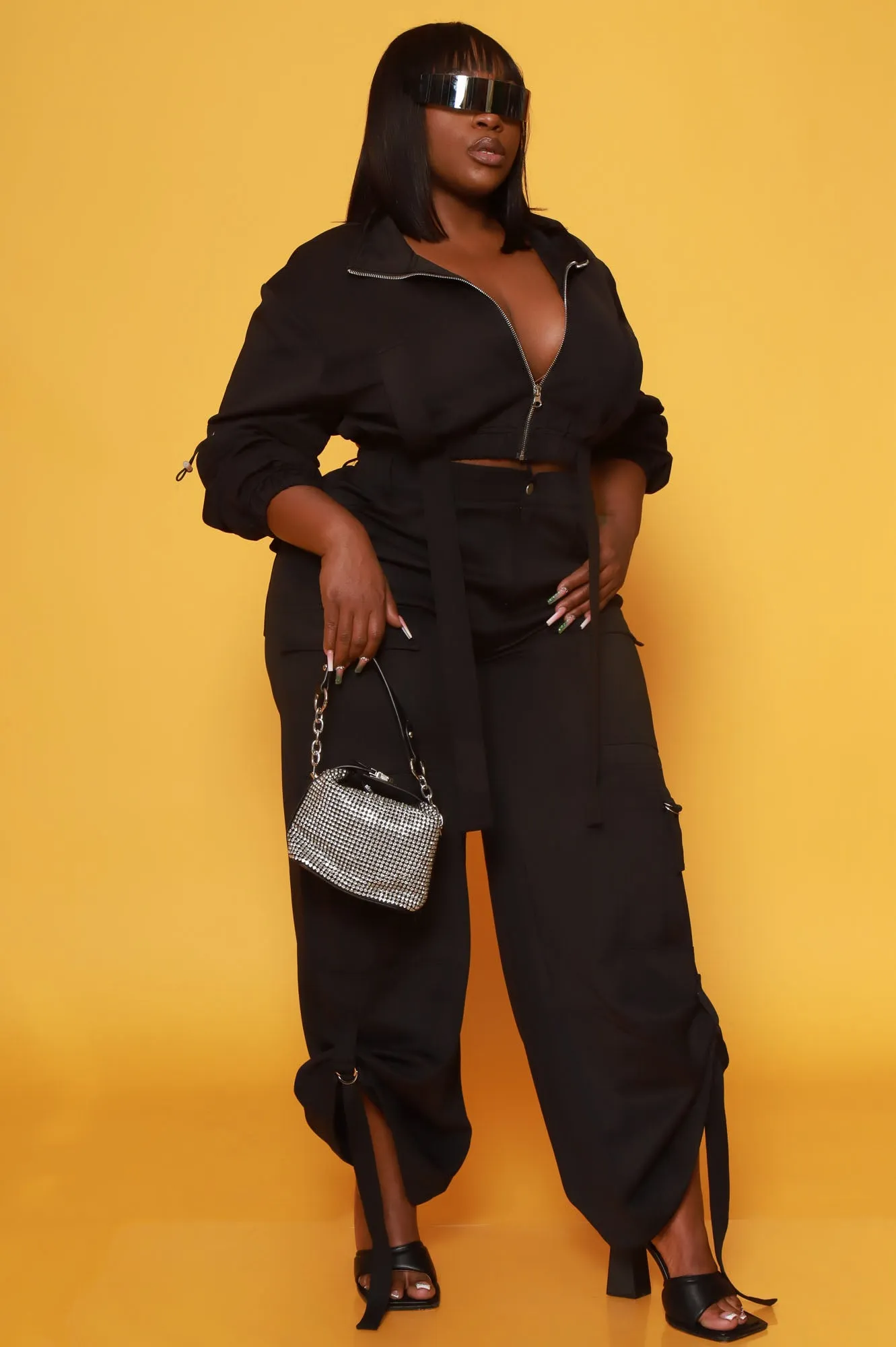 Fire Me Up Cropped Cargo Pants Set - Black sold by Swankaposh product image thumbnail 5