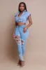 Rock The Boat Cropped Denim Jacket - Blue sold by Swankaposh
