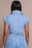 Rock The Boat Cropped Denim Jacket - Blue sold by Swankaposh