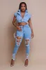 Rock The Boat Cropped Denim Jacket - Blue sold by Swankaposh