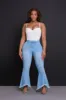 Deep Wisdom High Rise Fringe Jeans - Light Wash sold by Swankaposh