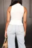 Stay The Night Cut Out Sleeveless Top - White sold by Swankaposh