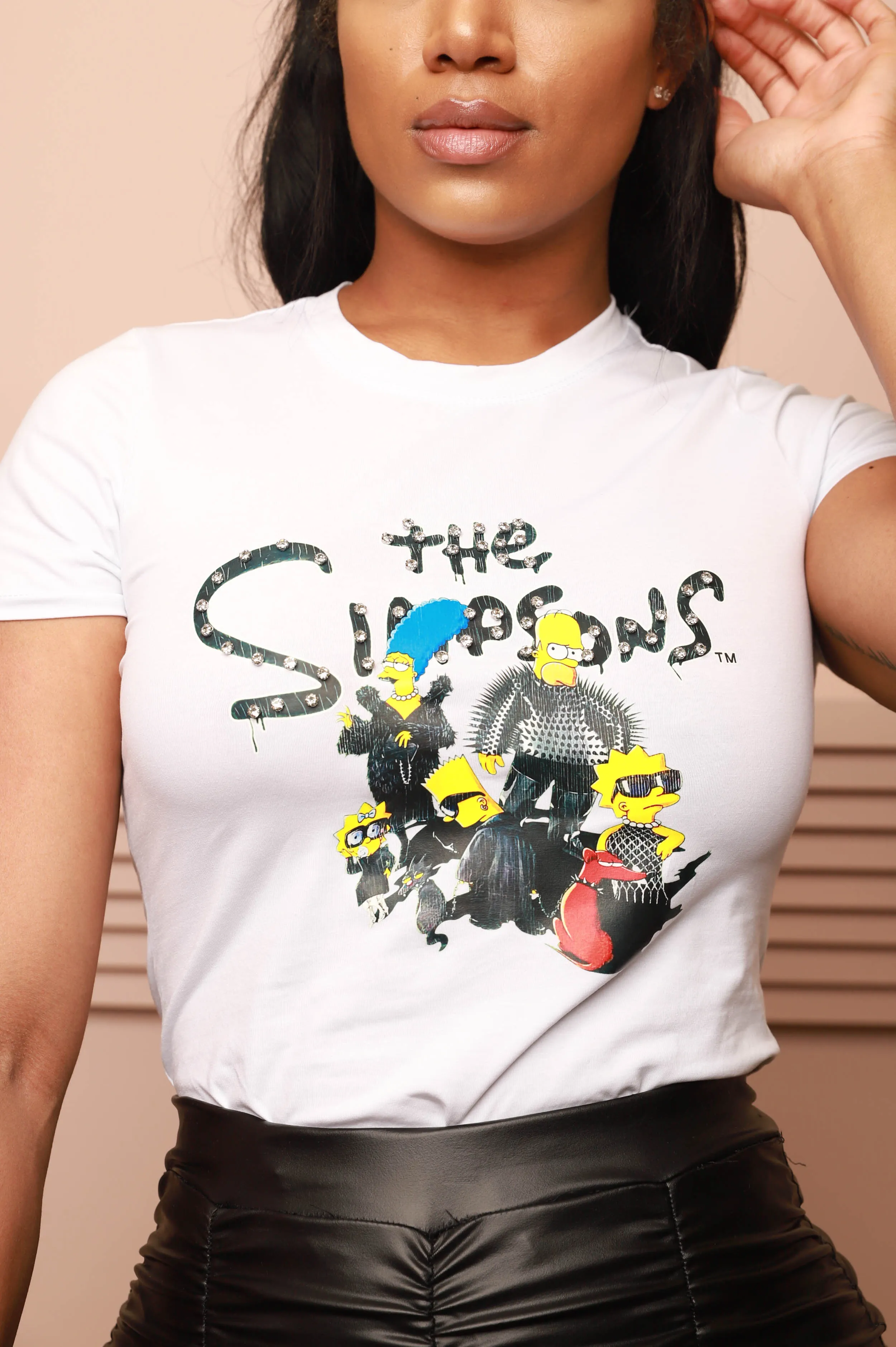 American Gothic Embellished Graphic T-Shirt - White sold by Swankaposh