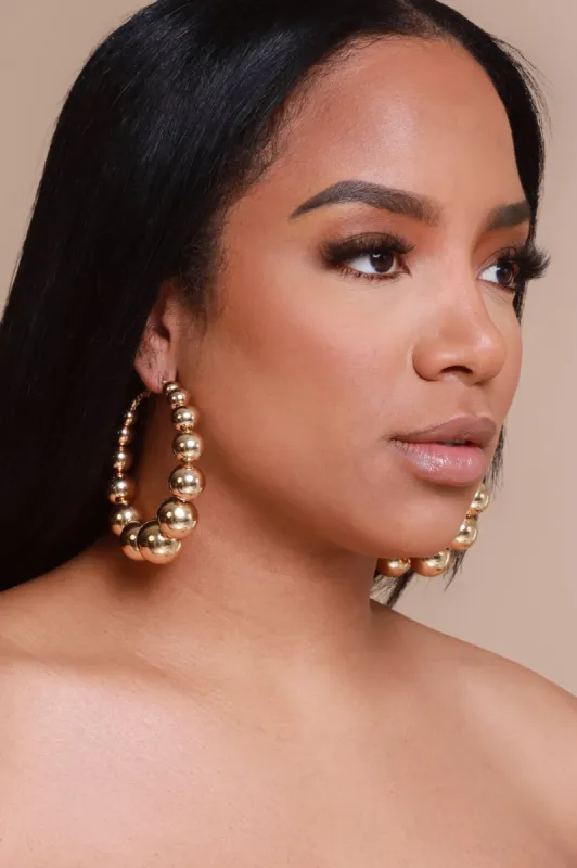 So Popular Beaded Hoop Earrings - Gold sold by Swankaposh