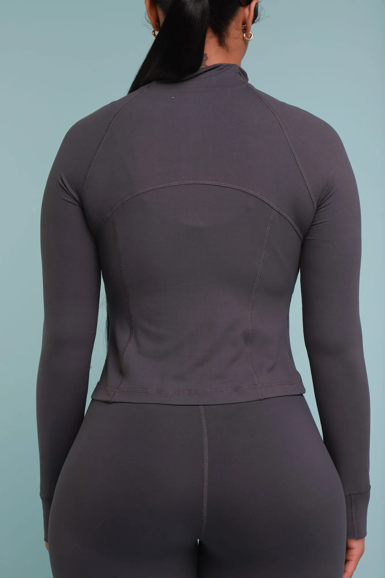 Before It's Over Long Sleeve Athletic Jacket - Charcoal sold by Swankaposh product image thumbnail 3