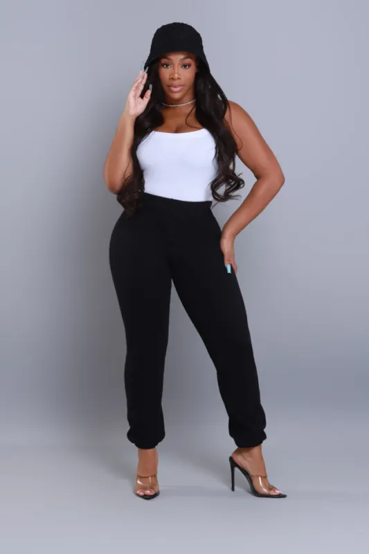 End Call NUW High Rise Joggers - Black sold by Swankaposh