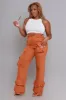 Ride At Dawn Wide Leg Cargo Pants - Brown sold by Swankaposh
