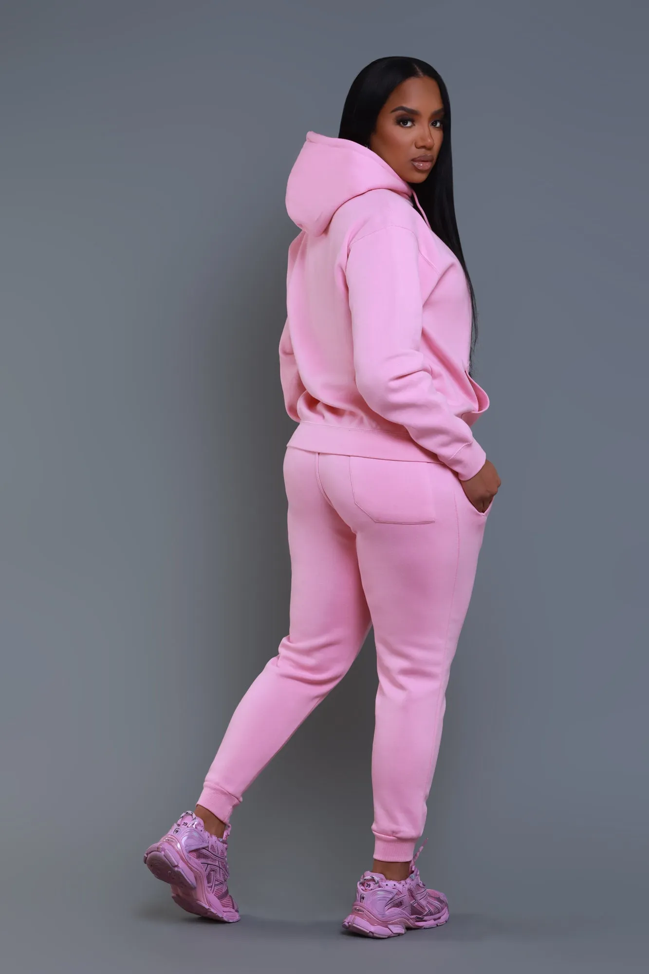 State Of Mind Hooded Jogger Set - Light Pink sold by Swankaposh product image thumbnail 3