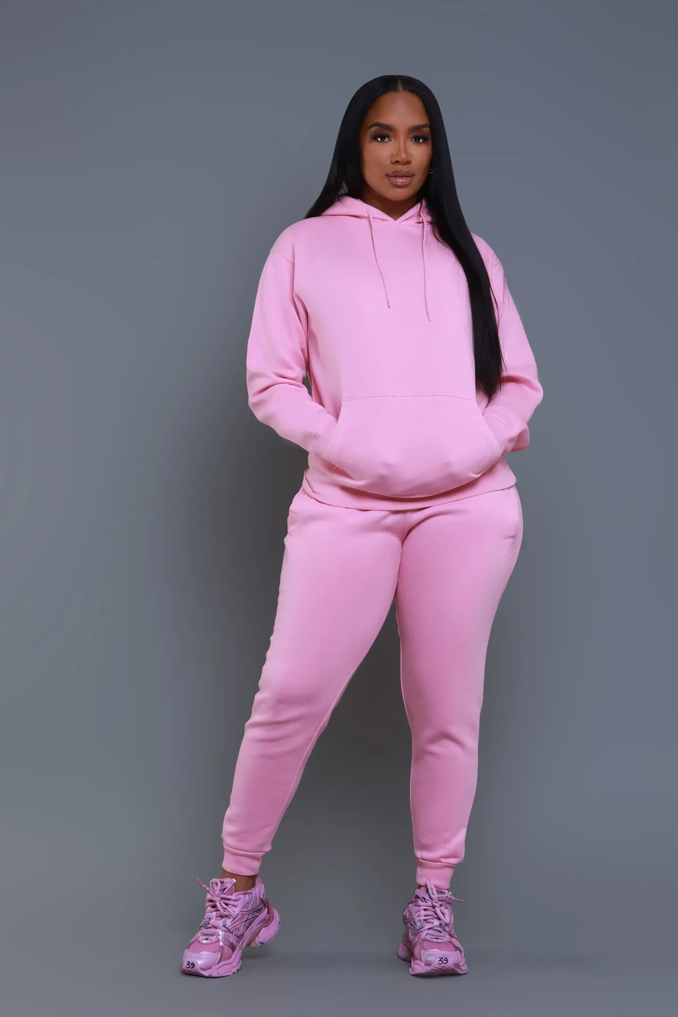 State Of Mind Hooded Jogger Set - Light Pink sold by Swankaposh