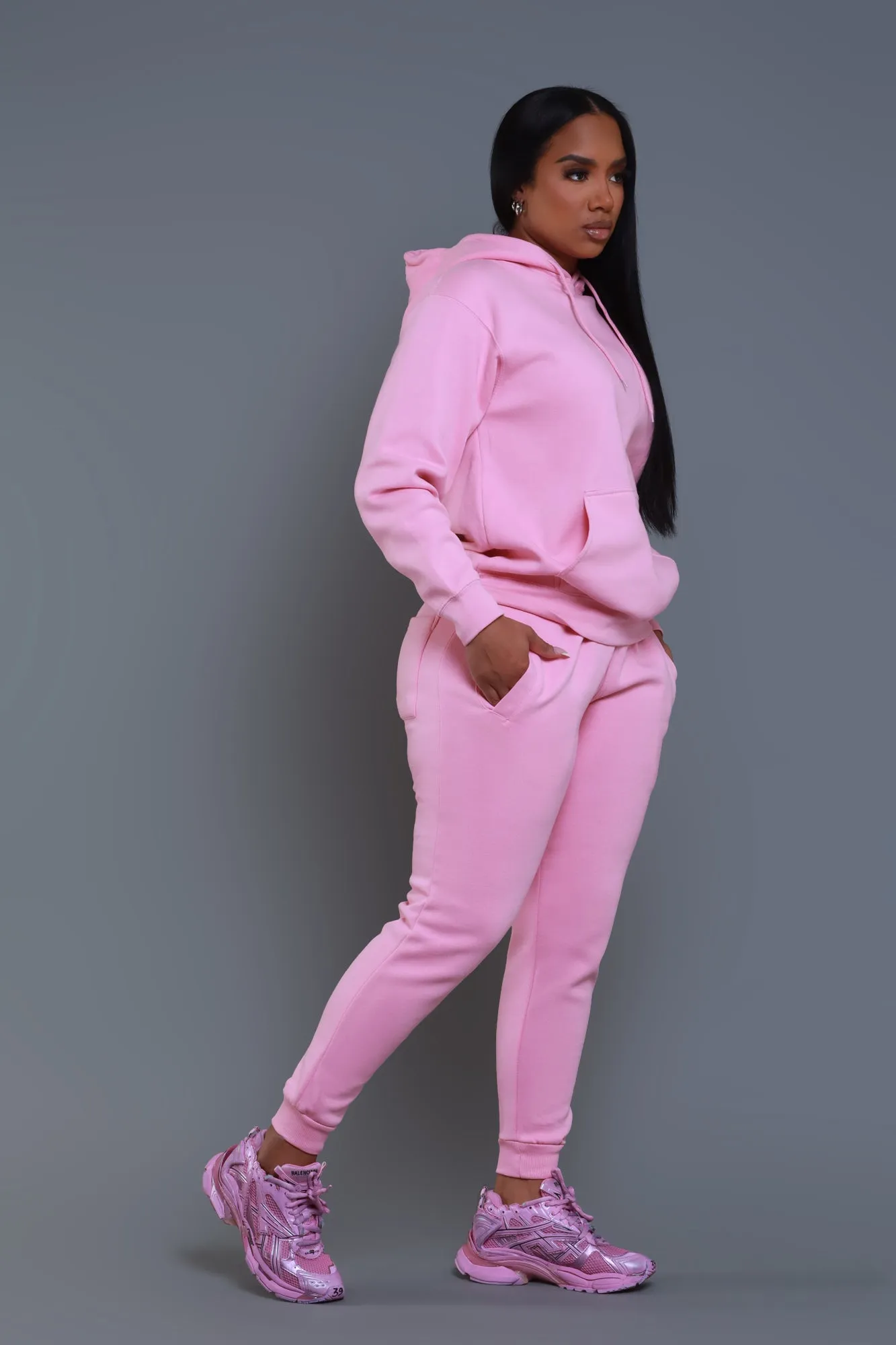 State Of Mind Hooded Jogger Set - Light Pink sold by Swankaposh product image thumbnail 4