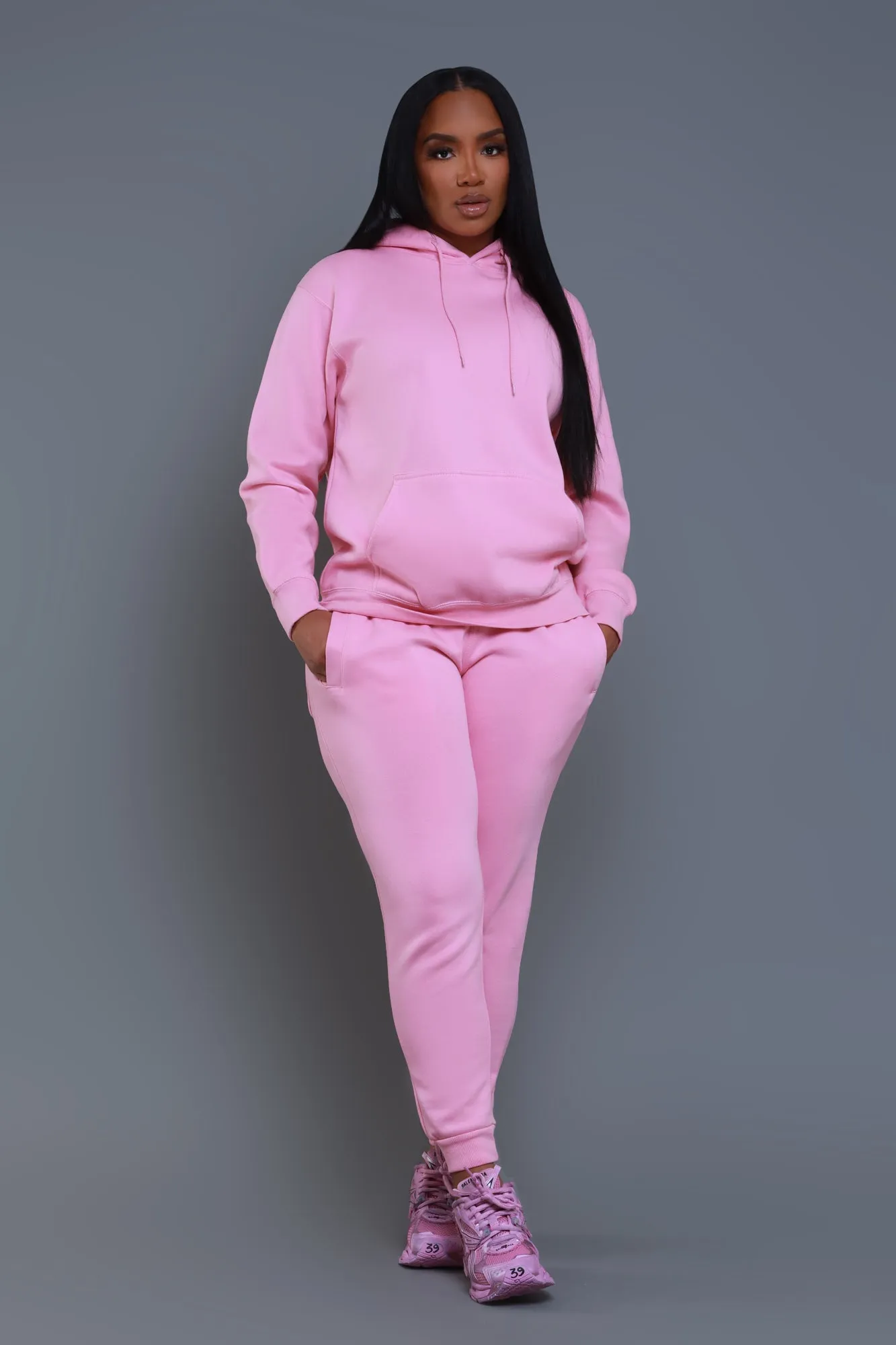 State Of Mind Hooded Jogger Set - Light Pink sold by Swankaposh product image thumbnail 2