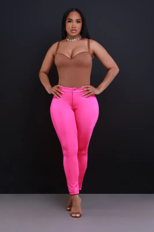 One More Chance High Rise Pants - Pink sold by Swankaposh