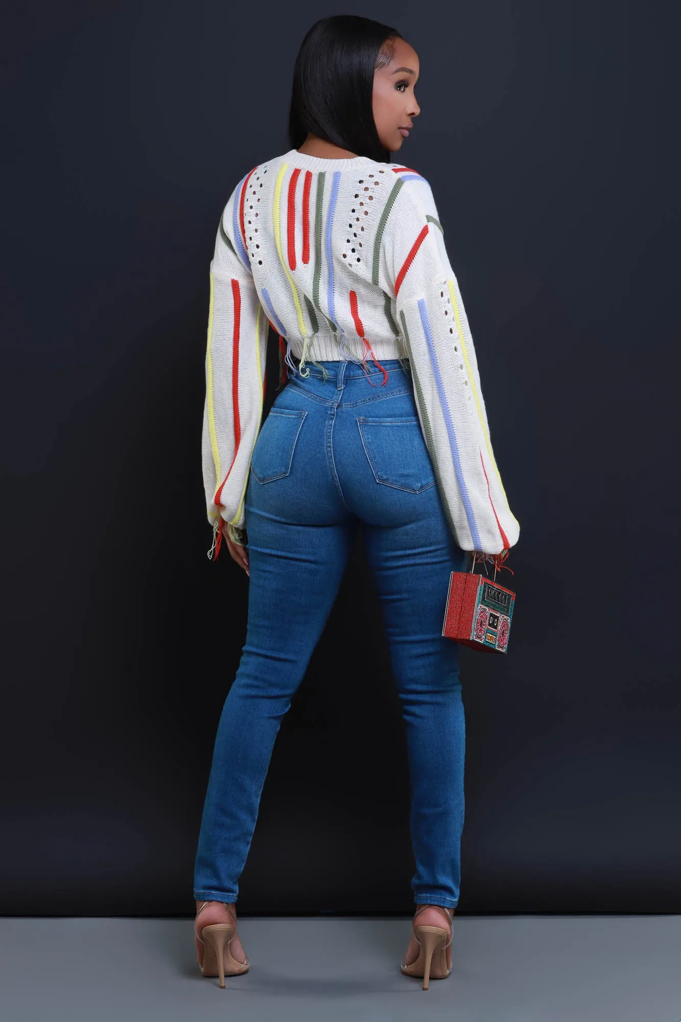 Loose Ends Knit Cropped Sweater - Ivory sold by Swankaposh product image thumbnail 3