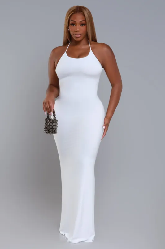 Out Of My Hands Open Back Maxi Dress - White sold by Swankaposh