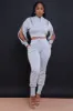 Top Priority Zippered Cropped Jogger Set - Heather Grey sold by Swankaposh
