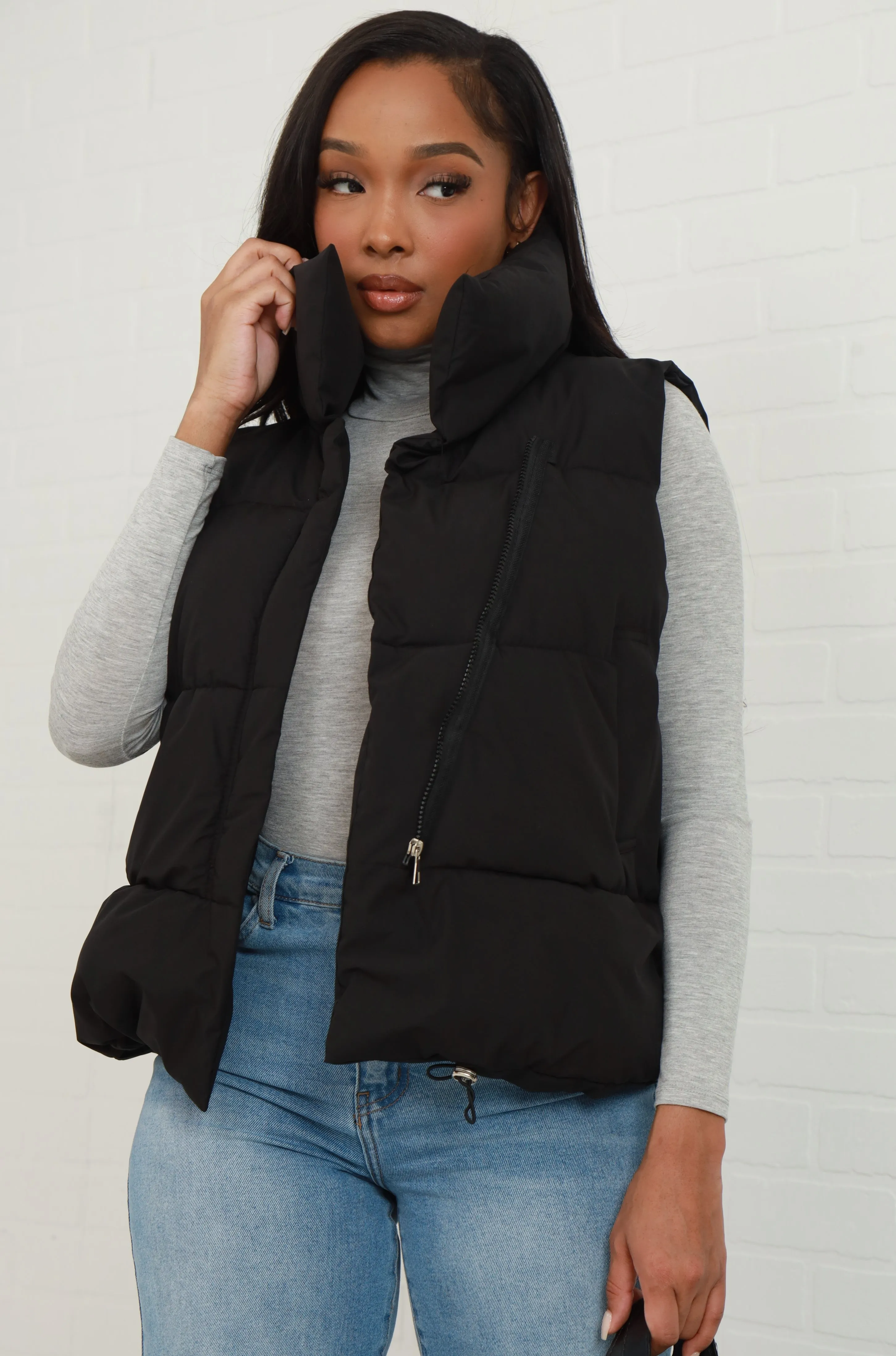 Stacked Sleeveless Puffer Vest - Black sold by Swankaposh product image thumbnail 4