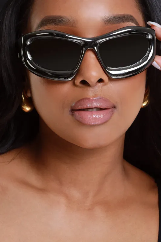 On Sight Oversized Bubble Sunglasses - Silver sold by Swankaposh