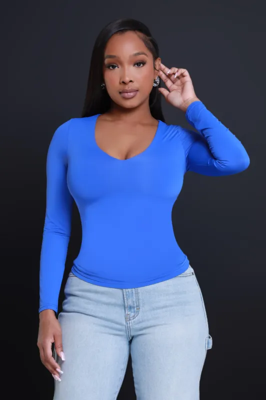 Count Me In Long Sleeve Top - Royal Blue sold by Swankaposh
