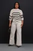 Care Taken Oversized Striped Sweater - Taupe/Black sold by Swankaposh