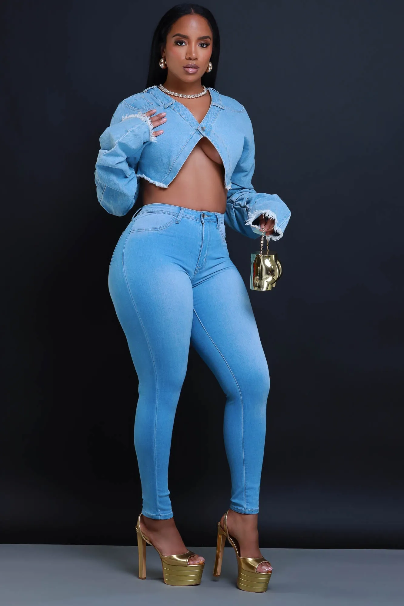 Story High Waist Super Stretch Jeans - Light Wash sold by Swankaposh