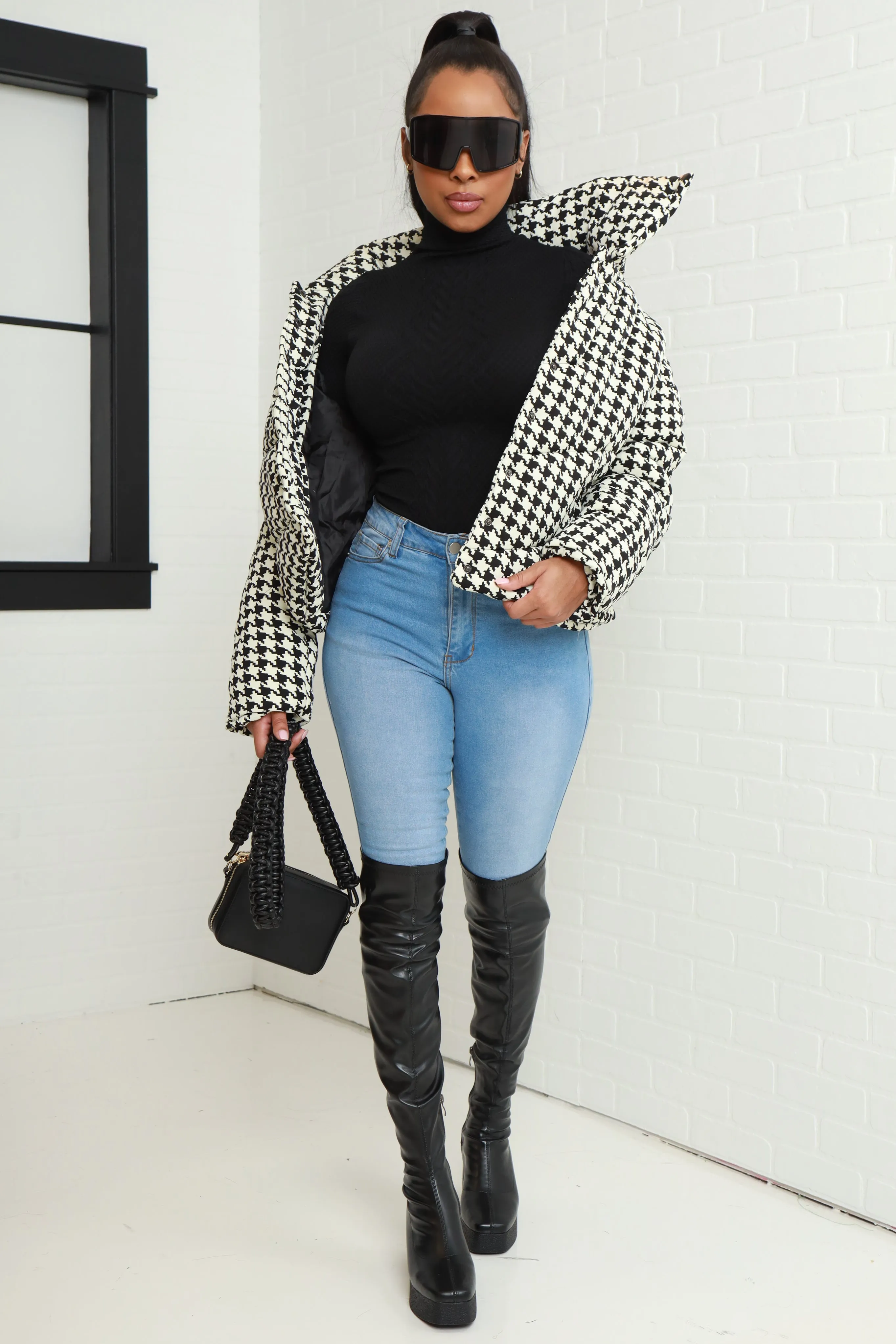 Too Cozy Mock Neck Cable Knit Sweater - Black sold by Swankaposh product image thumbnail 2