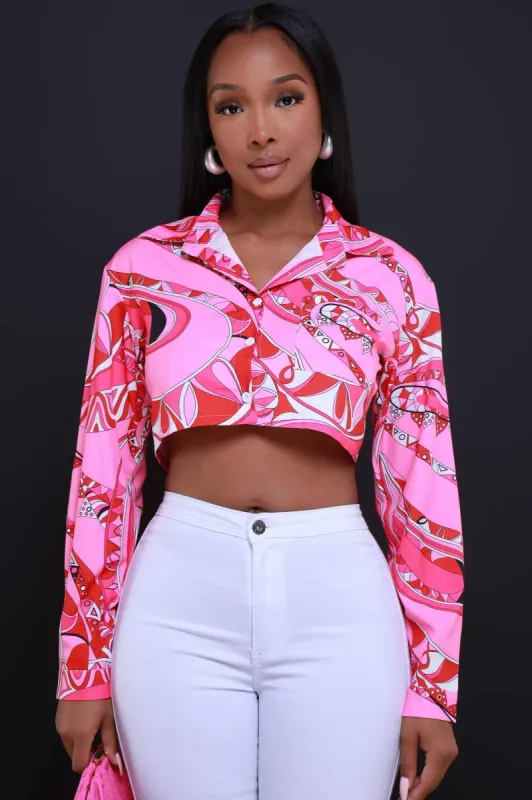 Think About Me Paisley Print Crop Top - Pink sold by Swankaposh