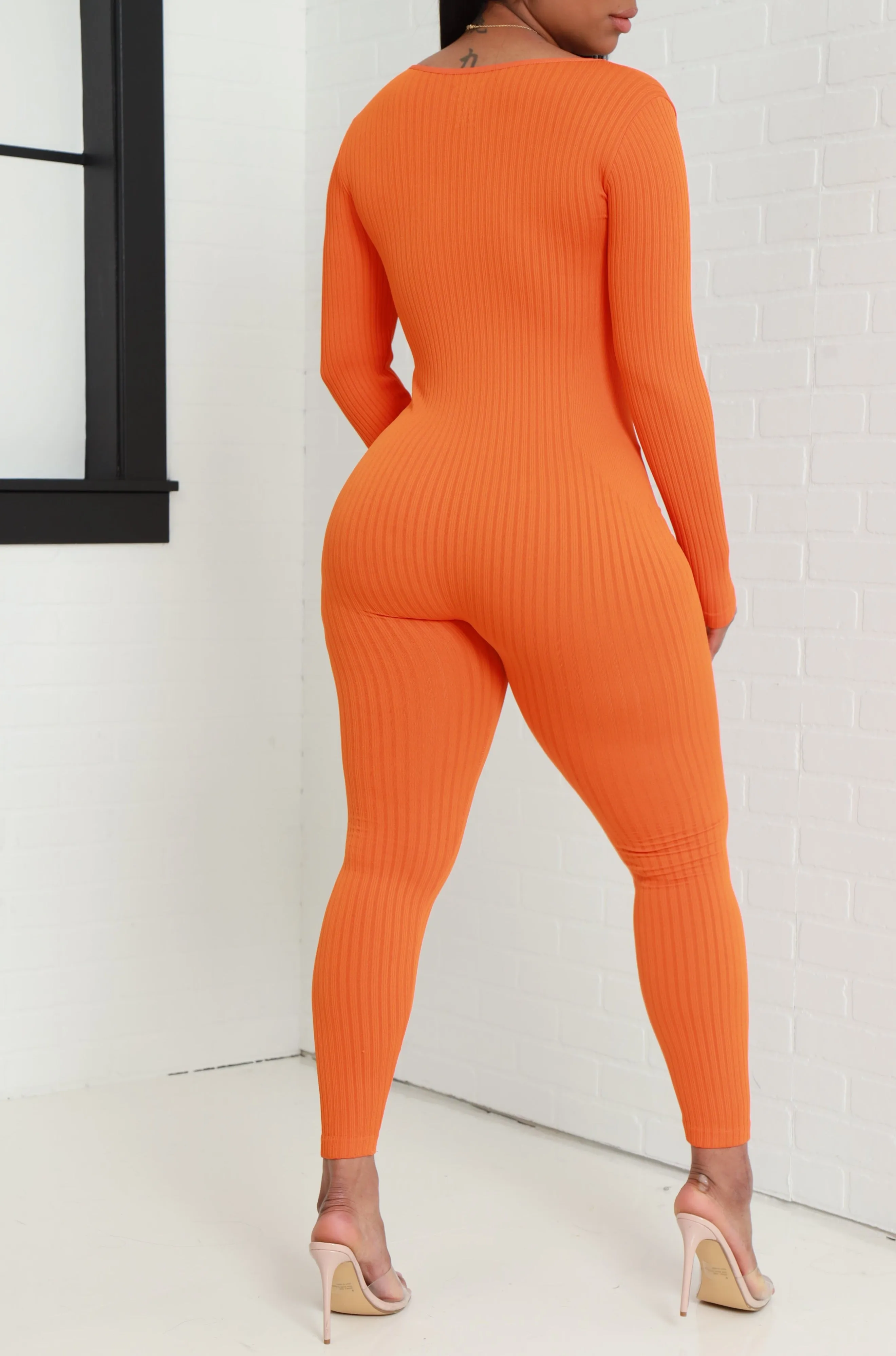 Out Of Body Seamless Jumpsuit - Orange sold by Swankaposh product image thumbnail 3
