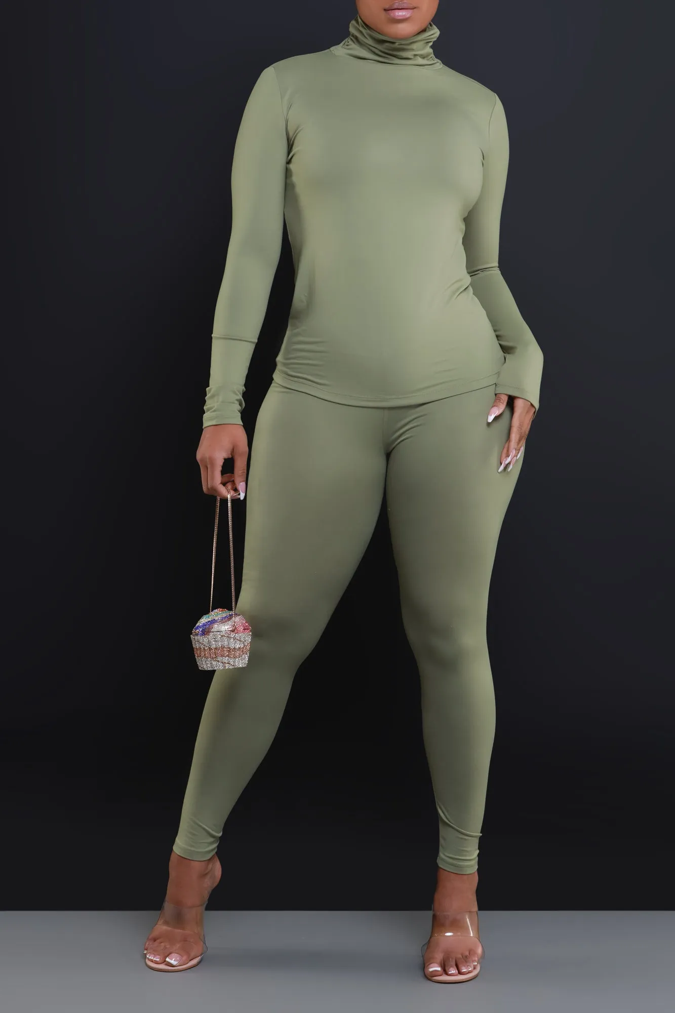 Record Timing Legging Set - Dusty Olive sold by Swankaposh product image thumbnail 3