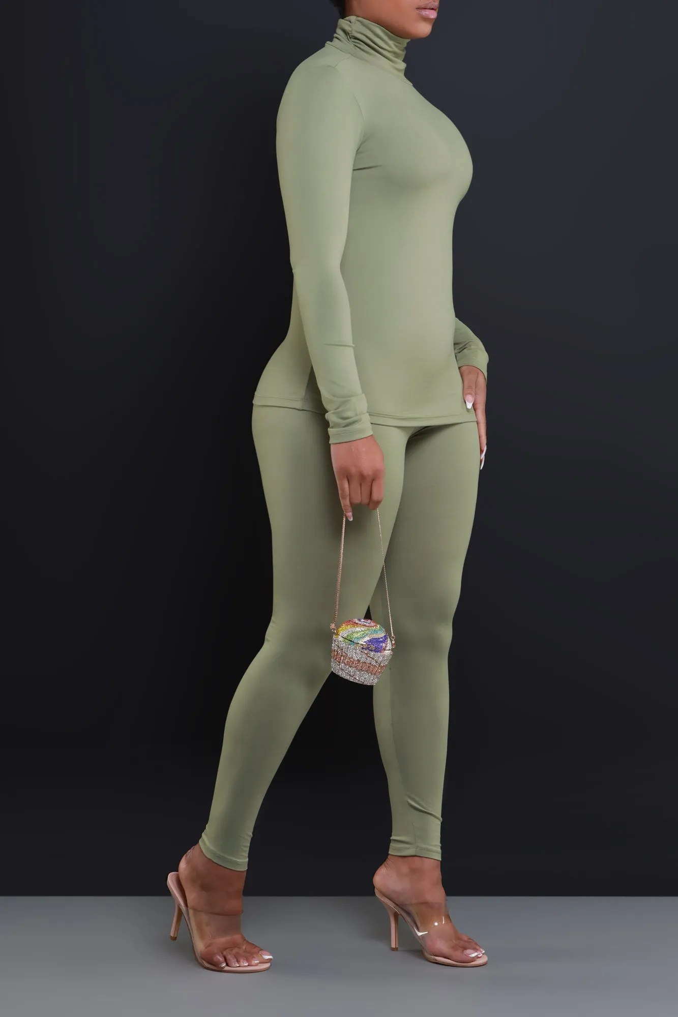 Record Timing Legging Set - Dusty Olive sold by Swankaposh product image thumbnail 2