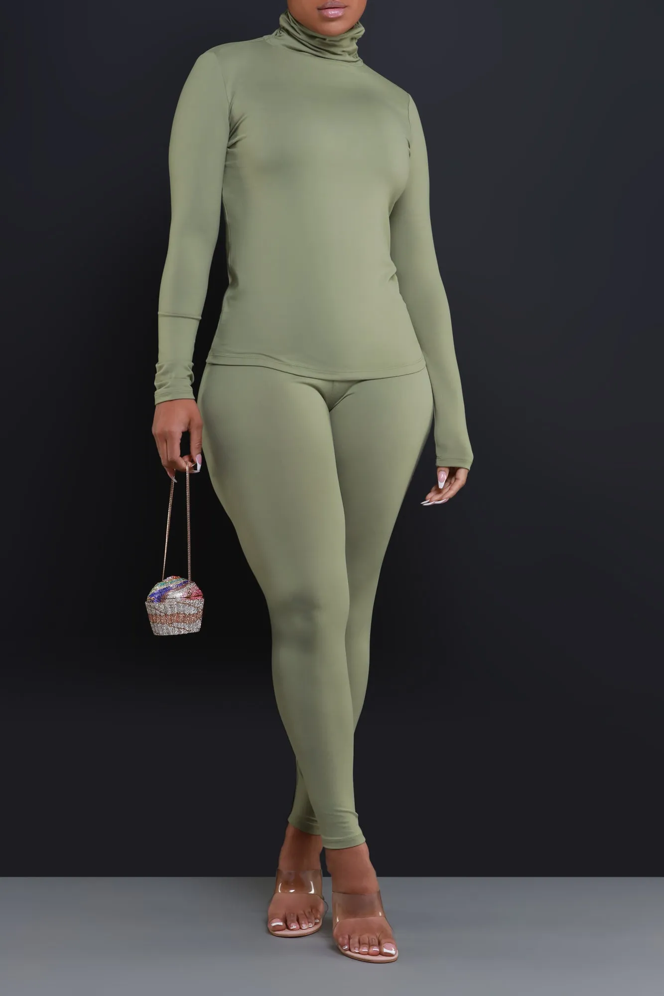 Record Timing Legging Set - Dusty Olive sold by Swankaposh