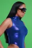 Stop And Stare Sleeveless Metallic Bodysuit - Royal Blue sold by Swankaposh