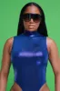 Stop And Stare Sleeveless Metallic Bodysuit - Royal Blue sold by Swankaposh